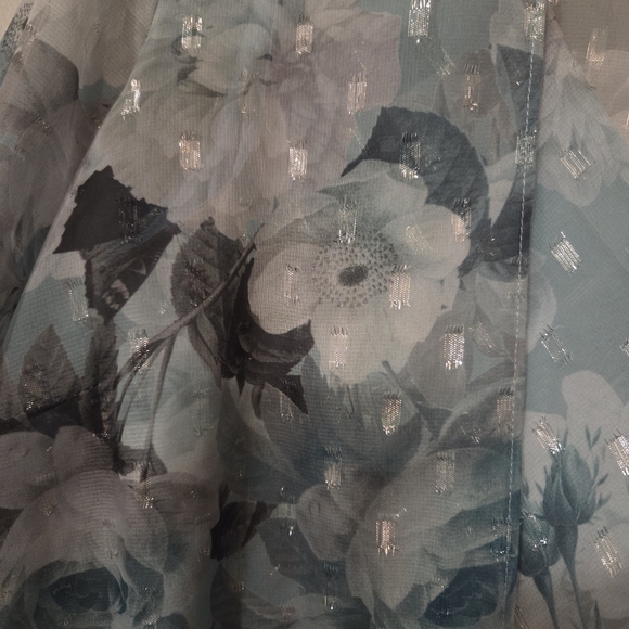 R&M Richards Plus Size Women's Teal Whimsical Fairy Floral Maxi Dress. 2 PC. 16 - Picture 8 of 16